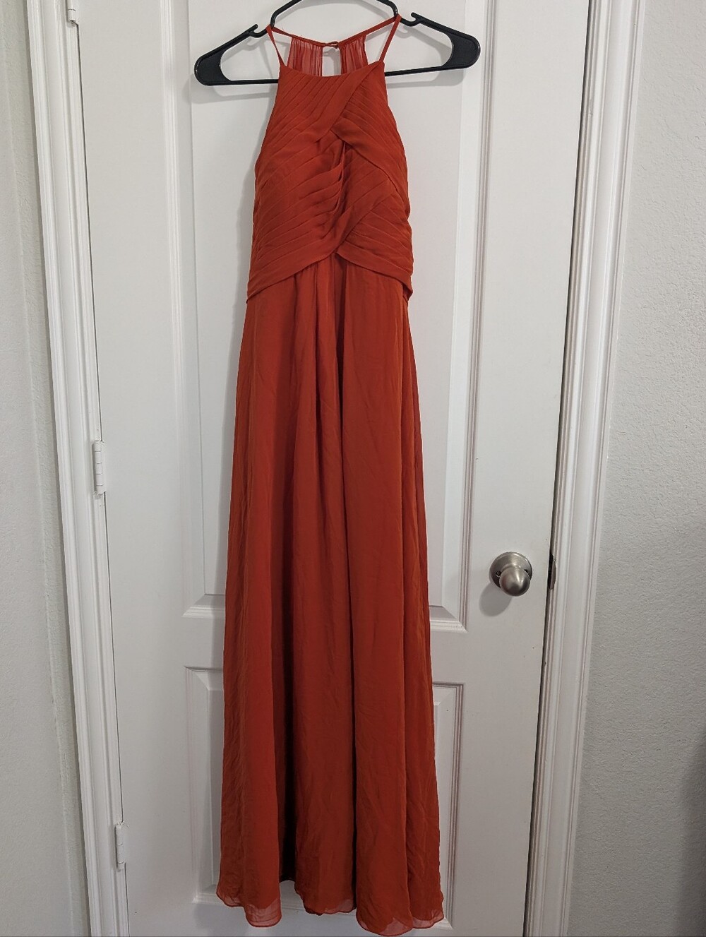 Azazie Burnt Orange Halter Maxi Dress